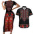 Traditional Romanian Costume - Costum Popular Couples Matching Short Sleeve Bodycon Dress and Hawaiian Shirt Traditional Romanian Motif and Folk Floral Embroidery Style