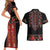 Traditional Romanian Costume - Costum Popular Couples Matching Short Sleeve Bodycon Dress and Hawaiian Shirt Traditional Romanian Motif and Folk Floral Embroidery Style