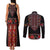 Traditional Romanian Costume - Costum Popular Couples Matching Tank Maxi Dress and Long Sleeve Button Shirt Traditional Romanian Motif and Folk Floral Embroidery Style