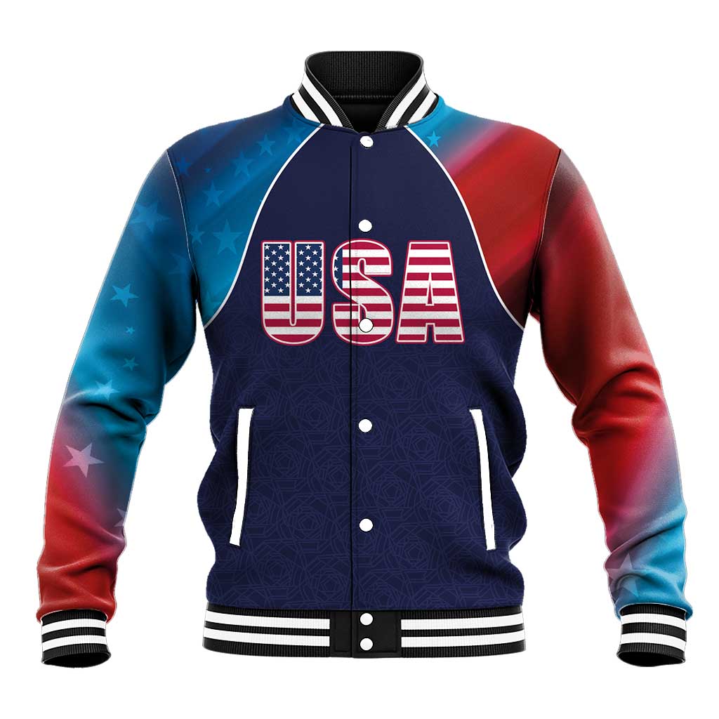 Custom USA Cricket Baseball Jacket With Flag Style - Wonder Print Shop