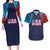 Custom USA Cricket Couples Matching Long Sleeve Bodycon Dress and Hawaiian Shirt With Flag Style - Wonder Print Shop