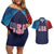 Custom USA Cricket Couples Matching Off Shoulder Short Dress and Hawaiian Shirt With Flag Style - Wonder Print Shop