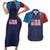 Custom USA Cricket Couples Matching Short Sleeve Bodycon Dress and Hawaiian Shirt With Flag Style - Wonder Print Shop