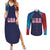 Custom USA Cricket Couples Matching Summer Maxi Dress and Long Sleeve Button Shirt With Flag Style - Wonder Print Shop