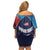 Custom USA Cricket Family Matching Off Shoulder Short Dress and Hawaiian Shirt With Flag Style - Wonder Print Shop