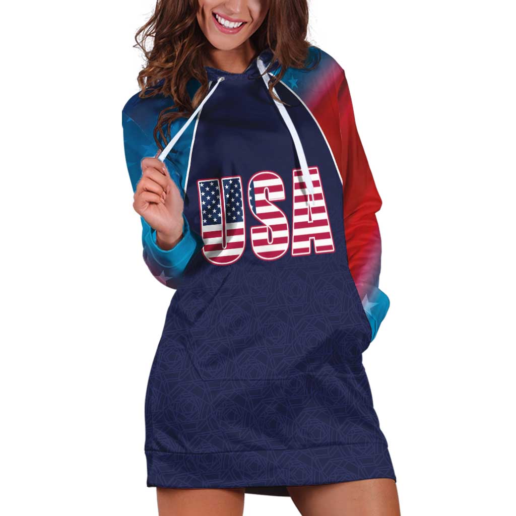 Custom USA Cricket Hoodie Dress With Flag Style - Wonder Print Shop