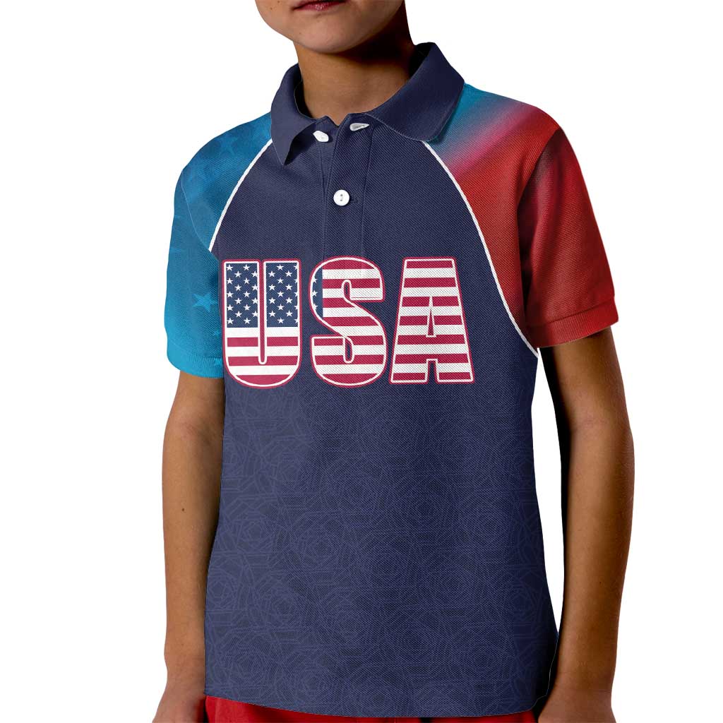 Custom USA Cricket Kid Polo Shirt With Flag Style - Wonder Print Shop