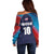 Custom USA Cricket Off Shoulder Sweater With Flag Style - Wonder Print Shop