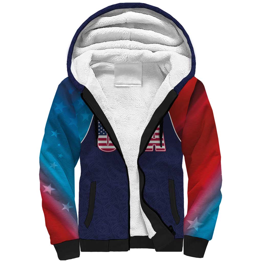 Custom USA Cricket Sherpa Hoodie With Flag Style