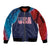 Custom USA Cricket Sleeve Zip Bomber Jacket With Flag Style