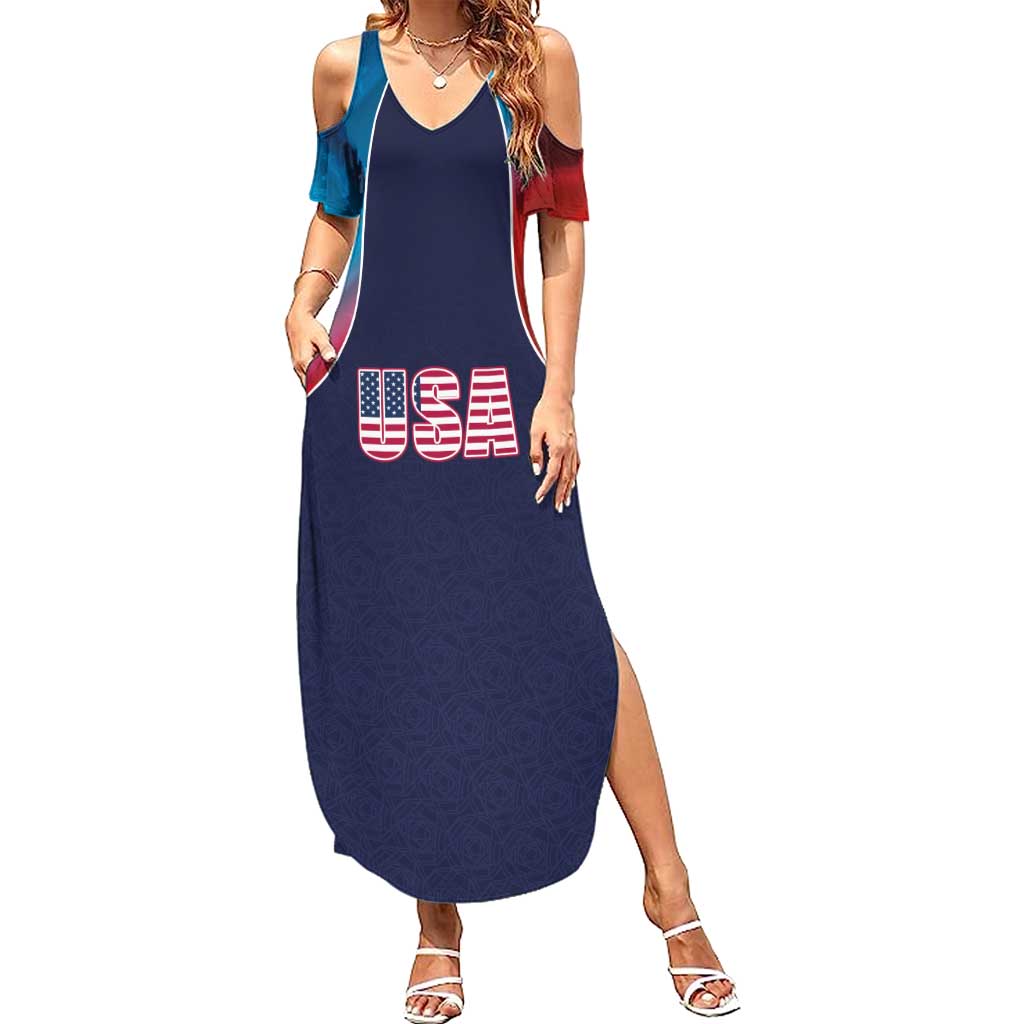 Custom USA Cricket Summer Maxi Dress With Flag Style