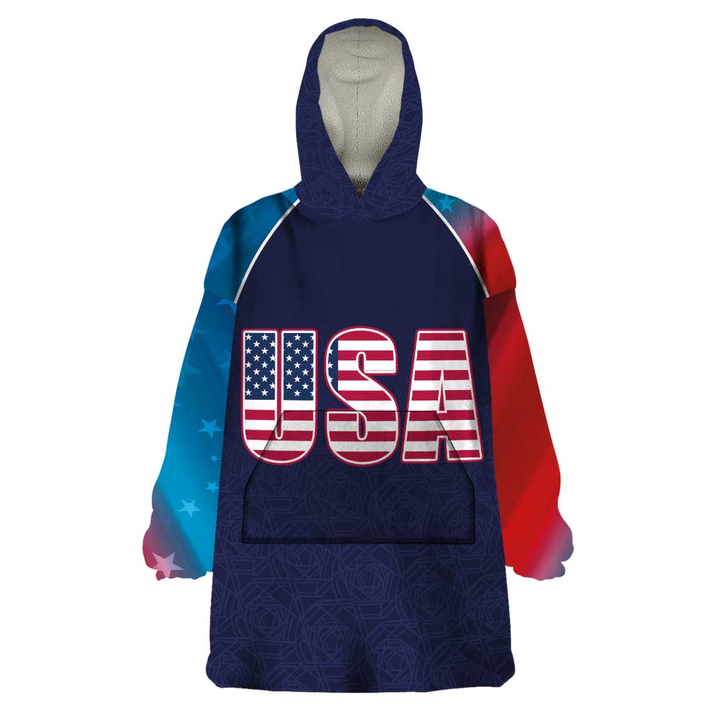 Custom USA Cricket Wearable Blanket Hoodie With Flag Style