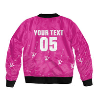 Custom Barbados 2026 Cricket Bomber Jacket Tridents Rise Pink Version