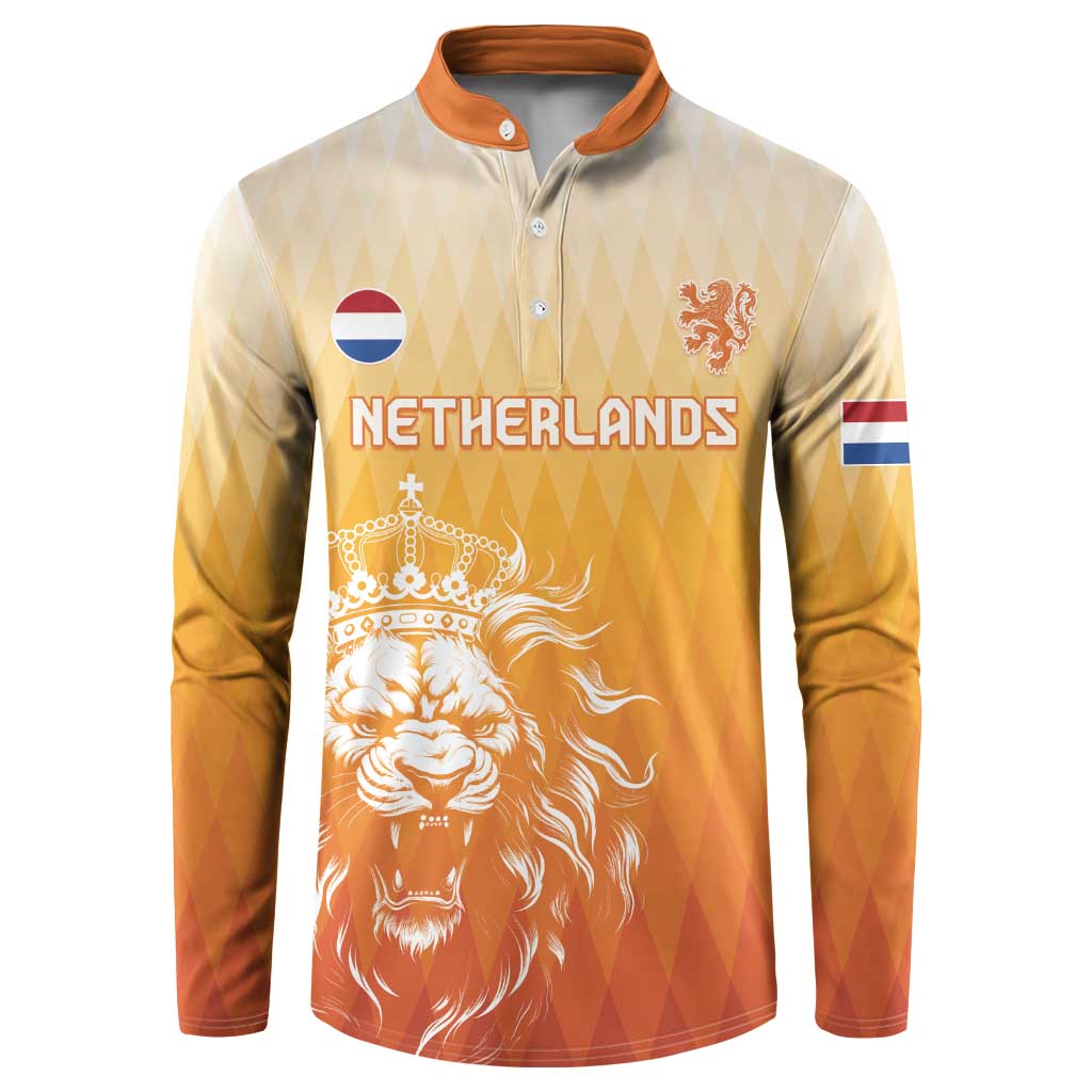 Custom Netherlands 2024 Football Button Sweatshirt Go Champions Oranje Lions LT05 - Wonder Print Shop