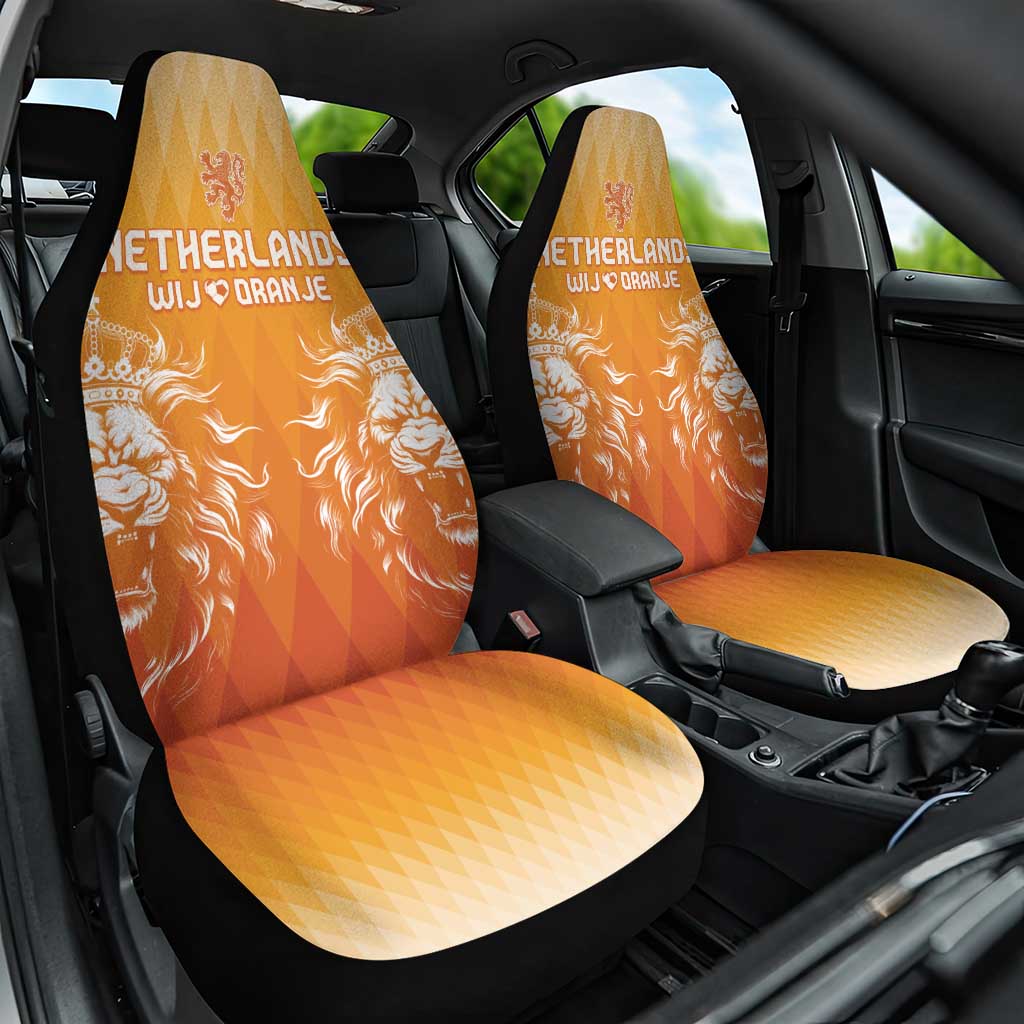 Netherlands 2024 Football Car Seat Cover Go Champions Oranje Lions LT05 - Wonder Print Shop