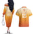 Custom Netherlands 2024 Football Couples Matching Off The Shoulder Long Sleeve Dress and Hawaiian Shirt Go Champions Oranje Lions LT05 - Wonder Print Shop