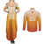 Custom Netherlands 2024 Football Couples Matching Summer Maxi Dress and Long Sleeve Button Shirt Go Champions Oranje Lions LT05 - Wonder Print Shop