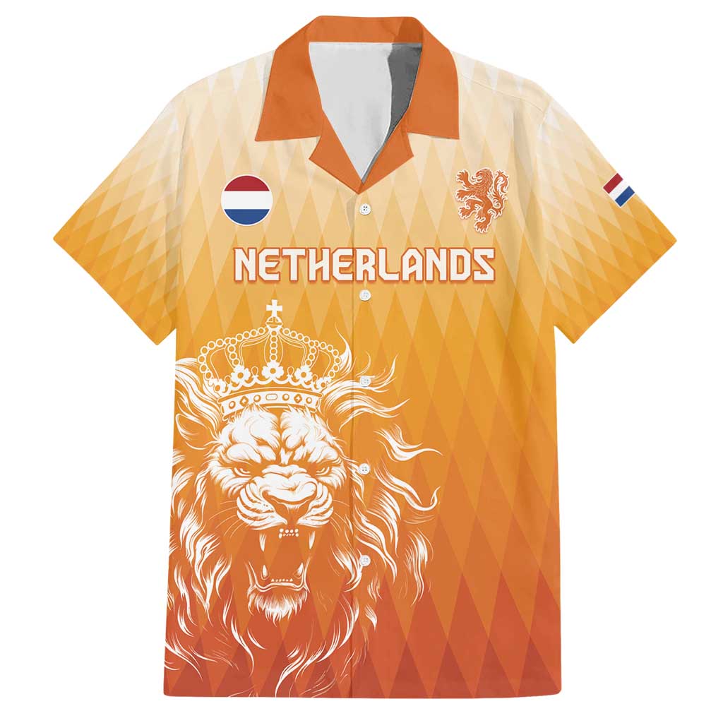 Custom Netherlands 2024 Football Hawaiian Shirt Go Champions Oranje Lions LT05 - Wonder Print Shop