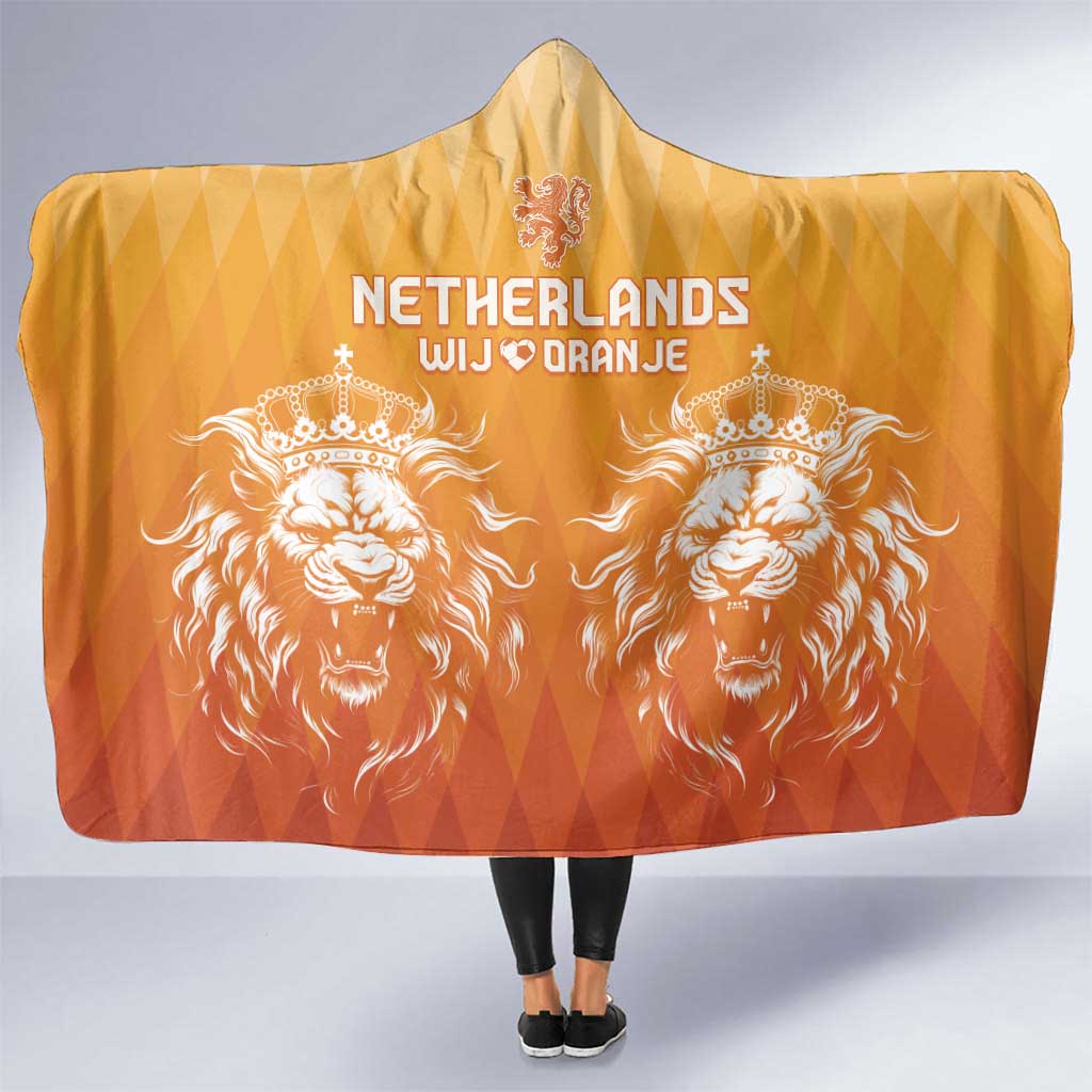 Netherlands 2024 Football Hooded Blanket Go Champions Oranje Lions