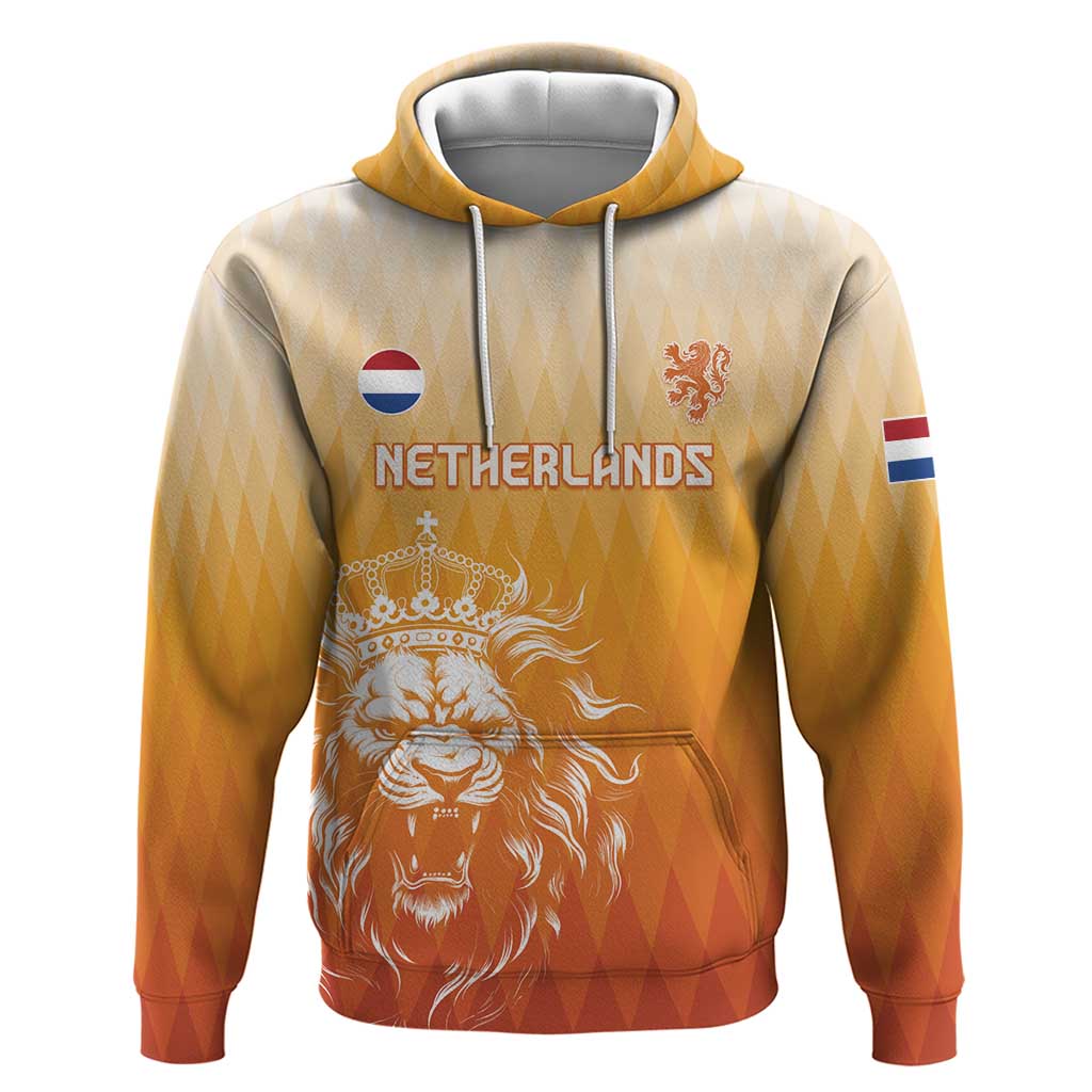 Custom Netherlands 2024 Football Hoodie Go Champions Oranje Lions LT05 - Wonder Print Shop