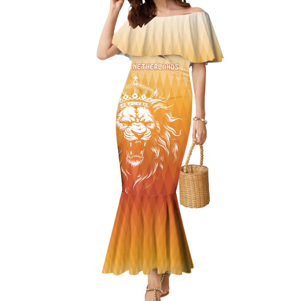 Custom Netherlands 2024 Football Mermaid Dress Go Champions Oranje Lions LT05 - Wonder Print Shop