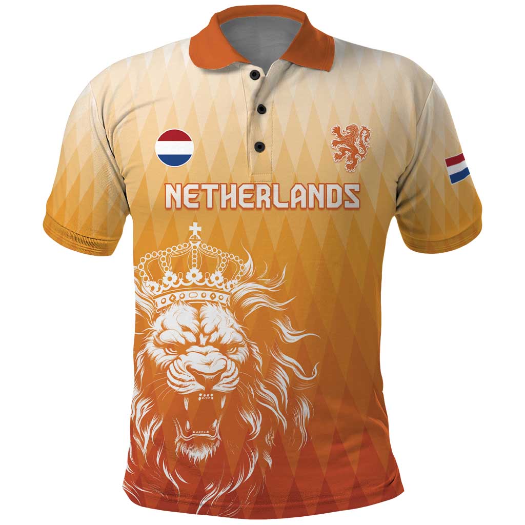 Custom Netherlands 2024 Football Polo Shirt Go Champions Oranje Lions LT05 - Wonder Print Shop