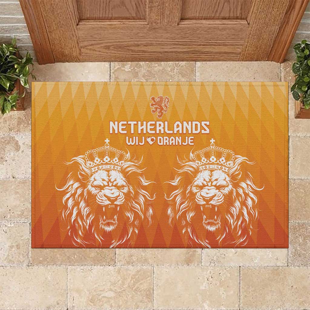 Netherlands 2024 Football Rubber Doormat Go Champions Oranje Lions