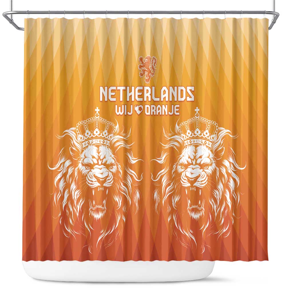 Netherlands 2024 Football Shower Curtain Go Champions Oranje Lions