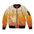 Custom Netherlands 2024 Football Sleeve Zip Bomber Jacket Go Champions Oranje Lions