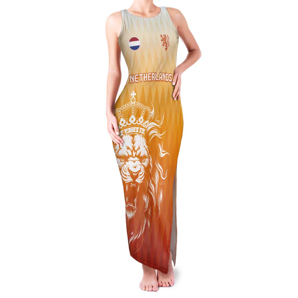 Custom Netherlands 2024 Football Tank Maxi Dress Go Champions Oranje Lions