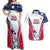 Custom USA Rugby 2024 Couples Matching Off Shoulder Maxi Dress and Hawaiian Shirt Eagles Reigns Supreme White Version LT05 - Wonder Print Shop