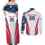 Custom USA Rugby 2024 Couples Matching Off Shoulder Maxi Dress and Long Sleeve Button Shirt Eagles Reigns Supreme White Version LT05 - Wonder Print Shop