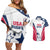 Custom USA Rugby 2024 Couples Matching Off Shoulder Short Dress and Hawaiian Shirt Eagles Reigns Supreme White Version LT05 - Wonder Print Shop