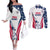 Custom USA Rugby 2024 Couples Matching Off The Shoulder Long Sleeve Dress and Long Sleeve Button Shirt Eagles Reigns Supreme White Version