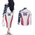 Custom USA Rugby 2024 Couples Matching Off The Shoulder Long Sleeve Dress and Long Sleeve Button Shirt Eagles Reigns Supreme White Version