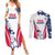 Custom USA Rugby 2024 Couples Matching Summer Maxi Dress and Long Sleeve Button Shirt Eagles Reigns Supreme White Version LT05 - Wonder Print Shop