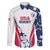 Custom USA Rugby 2024 Family Matching Long Sleeve Bodycon Dress and Hawaiian Shirt Eagles Reigns Supreme White Version LT05 - Wonder Print Shop