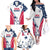 Custom USA Rugby 2024 Family Matching Off The Shoulder Long Sleeve Dress and Hawaiian Shirt Eagles Reigns Supreme White Version LT05 - Wonder Print Shop