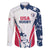 Custom USA Rugby 2024 Family Matching Off The Shoulder Long Sleeve Dress and Hawaiian Shirt Eagles Reigns Supreme White Version LT05 - Wonder Print Shop