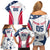 Custom USA Rugby 2024 Family Matching Off Shoulder Short Dress and Hawaiian Shirt Eagles Reigns Supreme White Version LT05 - Wonder Print Shop