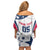 Custom USA Rugby 2024 Family Matching Off Shoulder Short Dress and Hawaiian Shirt Eagles Reigns Supreme White Version LT05 - Wonder Print Shop