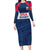 Custom USA Rugby 2024 Family Matching Long Sleeve Bodycon Dress and Hawaiian Shirt Eagles Reigns Supreme Blue Version LT05 - Wonder Print Shop