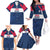 Custom USA Rugby 2024 Family Matching Off The Shoulder Long Sleeve Dress and Hawaiian Shirt Eagles Reigns Supreme Blue Version LT05 - Wonder Print Shop