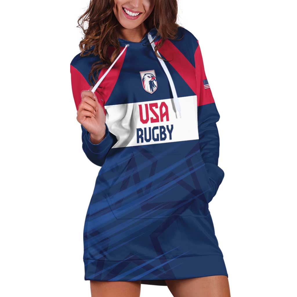 Custom USA Rugby 2024 Hoodie Dress Eagles Reigns Supreme Blue Version LT05 - Wonder Print Shop