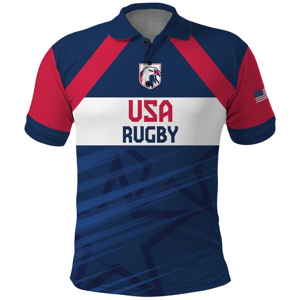 Custom USA Rugby 2024 Polo Shirt Eagles Reigns Supreme Blue Version LT05 - Wonder Print Shop