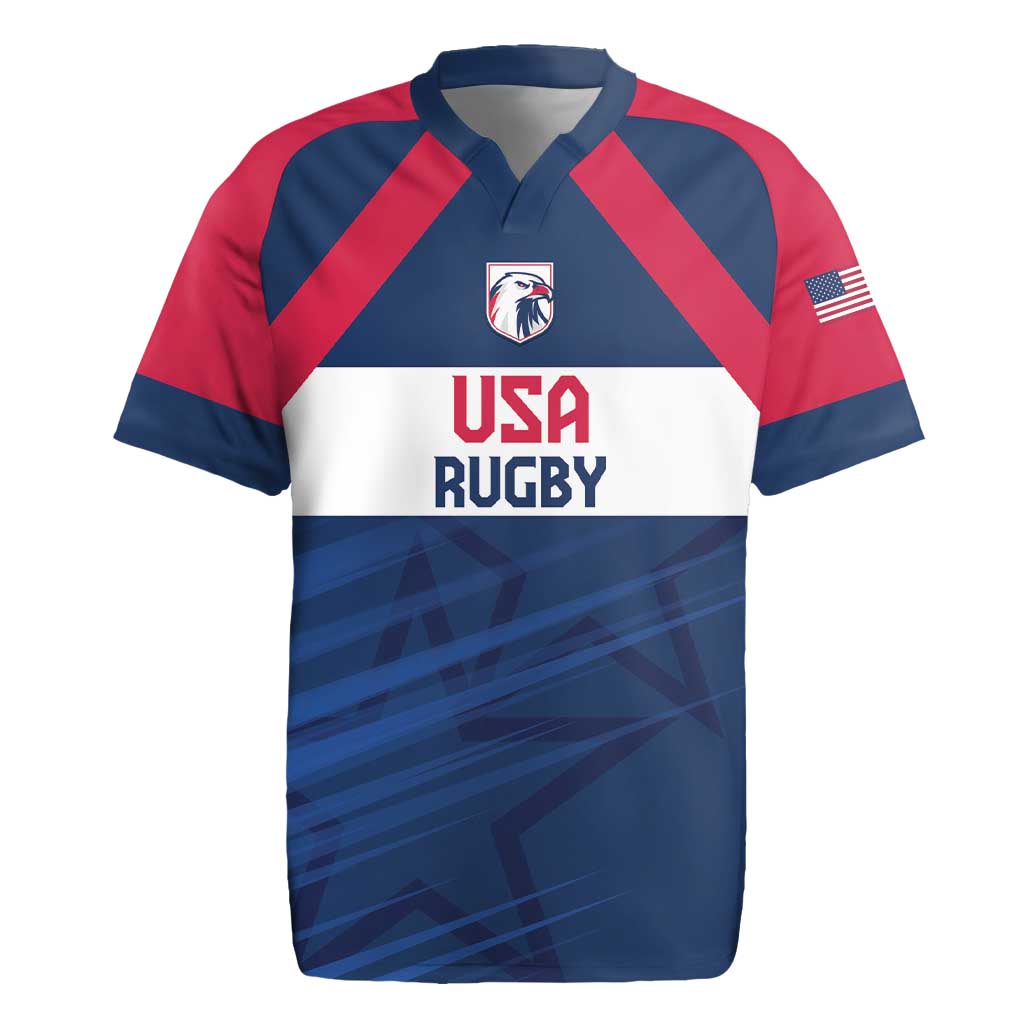 Custom USA Rugby 2024 Rugby Jersey Eagles Reigns Supreme Blue Version