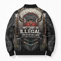 Native American Bomber Puffer Jacket No One Is Illegal On Stolen Land