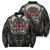 Native American Bomber Puffer Jacket No One Is Illegal On Stolen Land