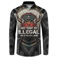 Native American Button Sweatshirt No One Is Illegal On Stolen Land