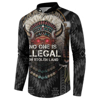 Native American Button Sweatshirt No One Is Illegal On Stolen Land